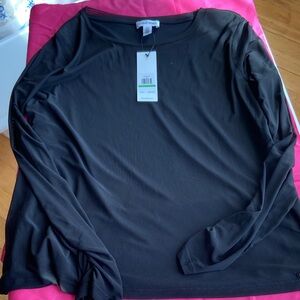 NWT Calvin Klein  Black Diuble-layer sheer tunic size M